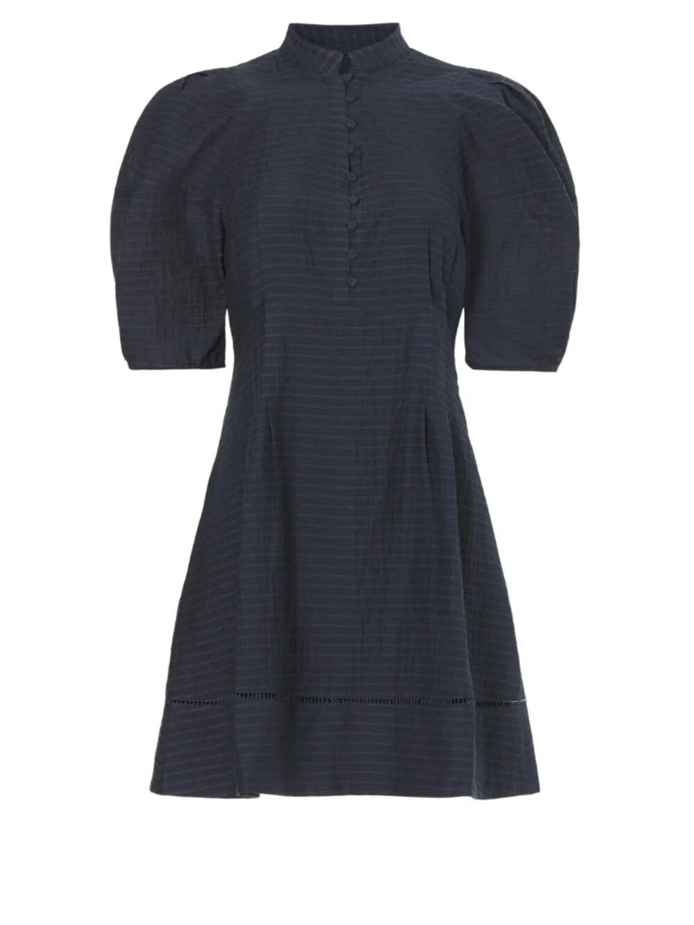 Club Monaco Balloon Sleeve Navy Textured Mini Dress - Picture 8 of 8